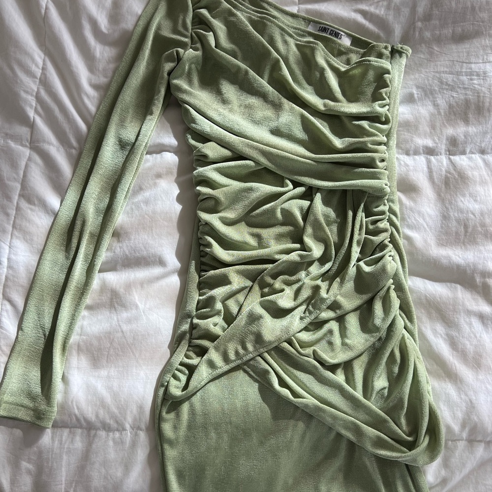 Meshki Green Ruched Dress
